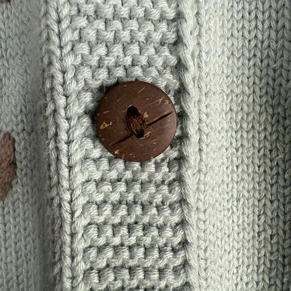 SHIRLEY BREDAL 3Y Flora Cardigan Hand Knit VG Cotton Artisan Heirloom Keepsake - Picture 7 of 8